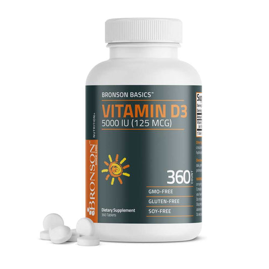 Bronson Vitamins Vitamin D3 5,000 Iu (125 Mcg), 360 Tablets