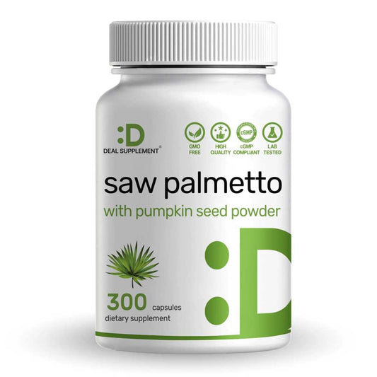 Deal Supplement Saw Palmetto Supplement 5000mg with Pumpkin Seed, 300 Capsules