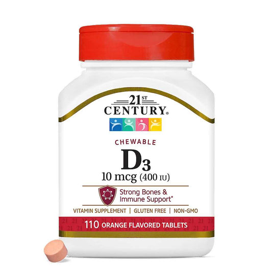 21st Century Vitamin D3 10 Mcg Chewable (400 Iu) 110 Tabs