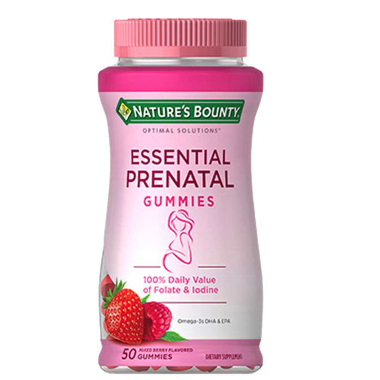 Nature's Bounty Essential Prenatal 100% Daily Value of Folate & Iodine, 50 Gummies