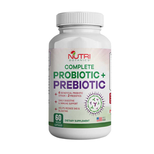 Nutri Botanics Prebiotic + Probiotic Supplement – 60 Veggie Capsules