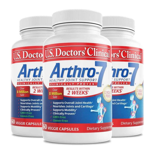 Arthro-7 Joint Supplement – Clinically Proven Healthy Joint Support by U.S. Doctors' Clinical, 60 Veggie Capsules