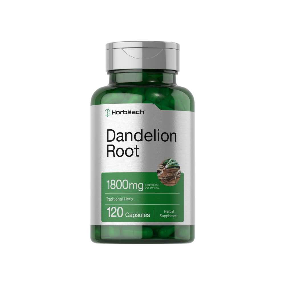 Horbäach Dandelion Root 1800mg per Serving | 120 Capsules