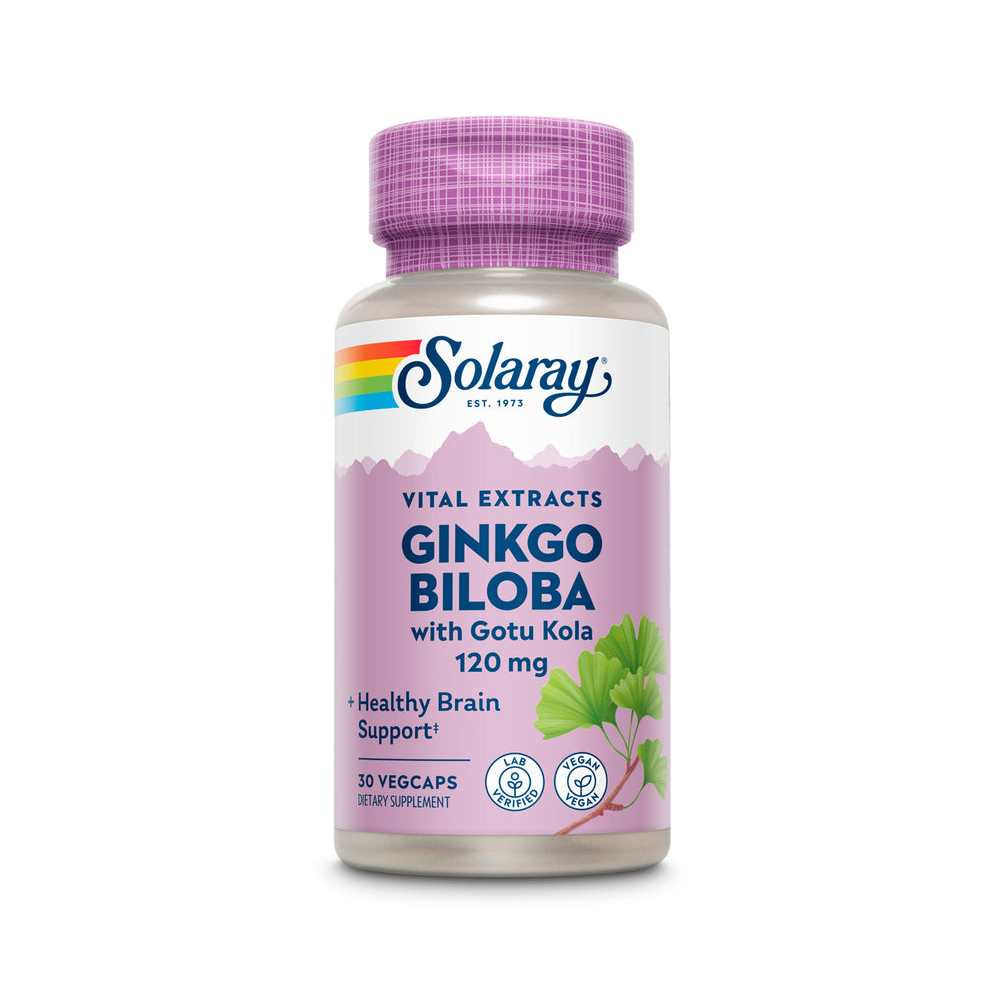 Solaray Ginkgo Biloba Extract, One Daily 120mg 30 Caps