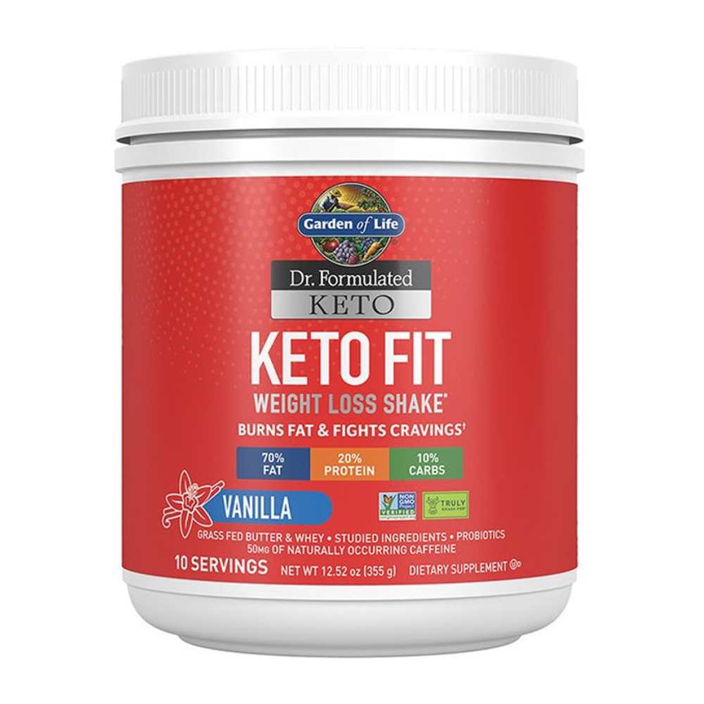 Garden of Life Dr. Formulated Keto Fit Weight Loss†* Shake Vanilla 12.52oz (355g) Powder