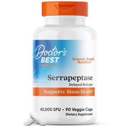 Doctor's Best Serrapeptase 40,000 Spu Veggie Caps 90 Count