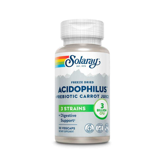 Solaray Acidophilus 3 Strain Probiotic & Prebiotic Carrot Juice 30 Caps