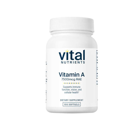Vital Nutrients Vitamin a 7500mcg Rae 100 Softgels