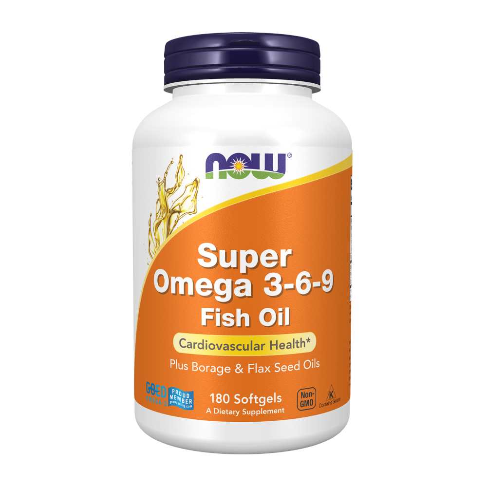 Now Foods Super Omega 3-6-9 Fish Oil with Borage & Flax – 90 Softgels
