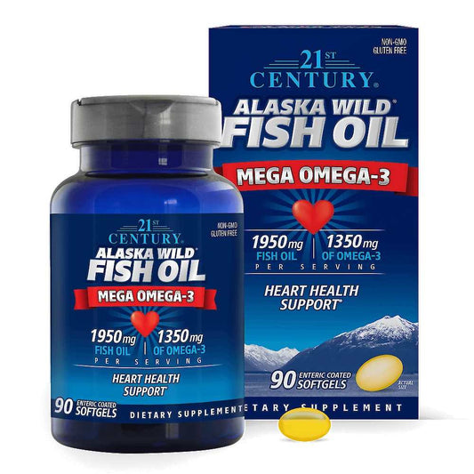 21st Century Alaska Wild® Fish Oil Mega Omega-3 90 Softgels