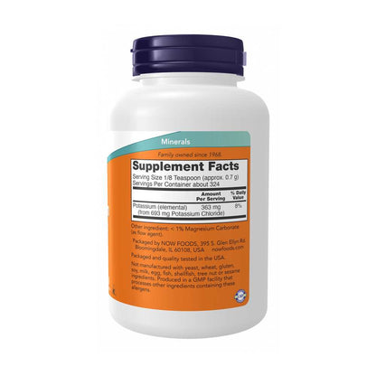 Now Foods Potassium Chloride Powder – Sodium-Free Essential Mineral – 227g
