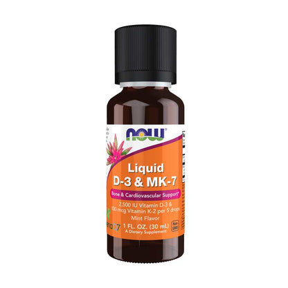 Now Foods Liquid D-3 & Mk-7 – Vitamin D3 2,500 Iu with K2 100 Mcg – Mint Flavor – 30 M L Dropper