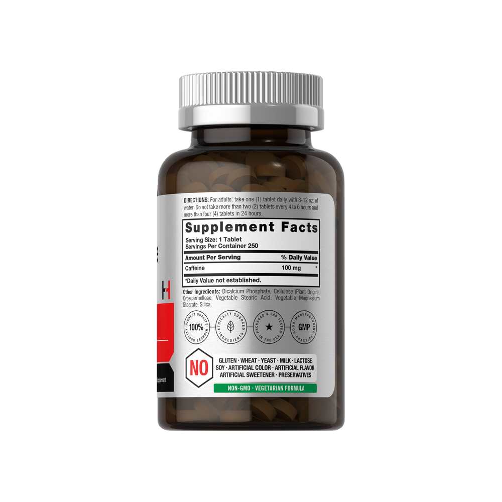 Horbäach Caffeine Pills 100mg | 250 Tablets