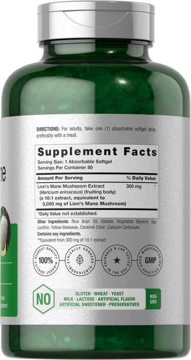 Horbäach Lions Mane 3000mg | 80 Softgels