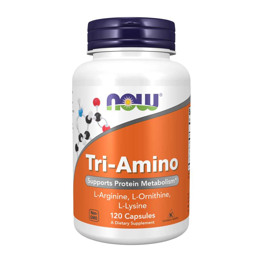 Now Foods Tri-Amino – Triple Amino Acid Complex for Protein Metabolism – 120 Capsules