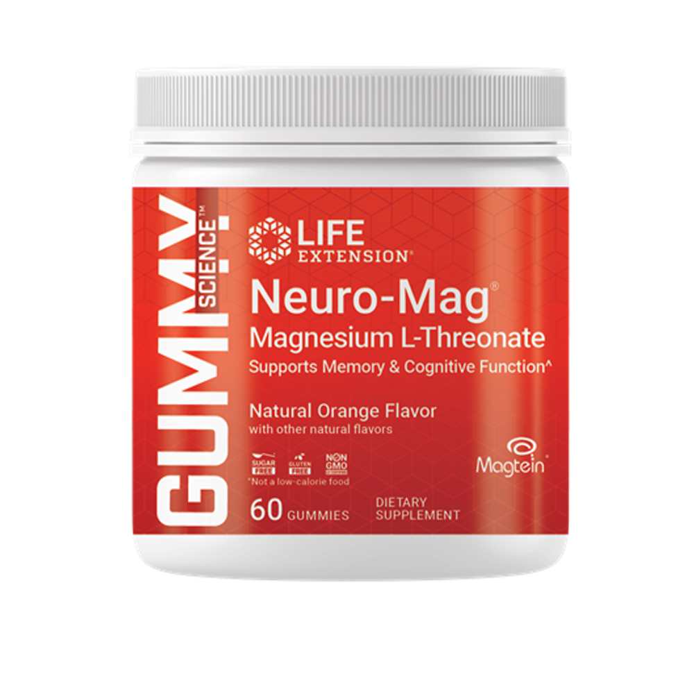 Life Extension Gummy Science™ Neuro-Mag® Magnesium L-Threonate (orange) – 60 Gummies