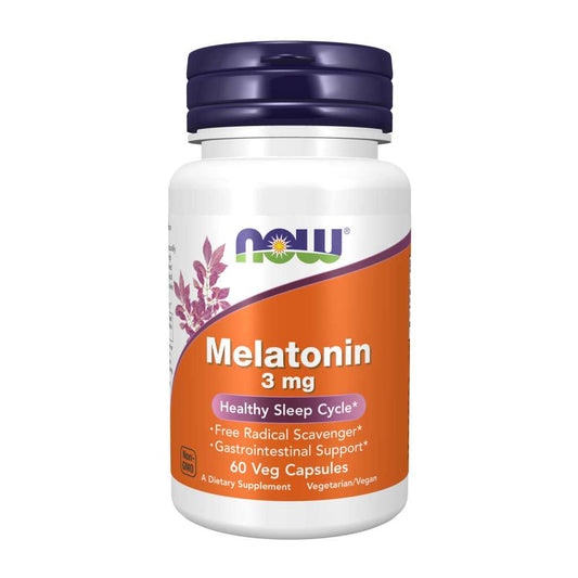 Now Foods Melatonin 3mg – Healthy Sleep Cycle Support – 60 Veg Capsules