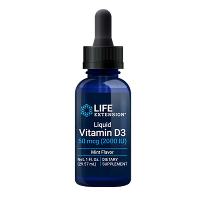 Life Extension Liquid Vitamin D3 (mint) 50 Mcg (2000 Iu), 29.57 Ml