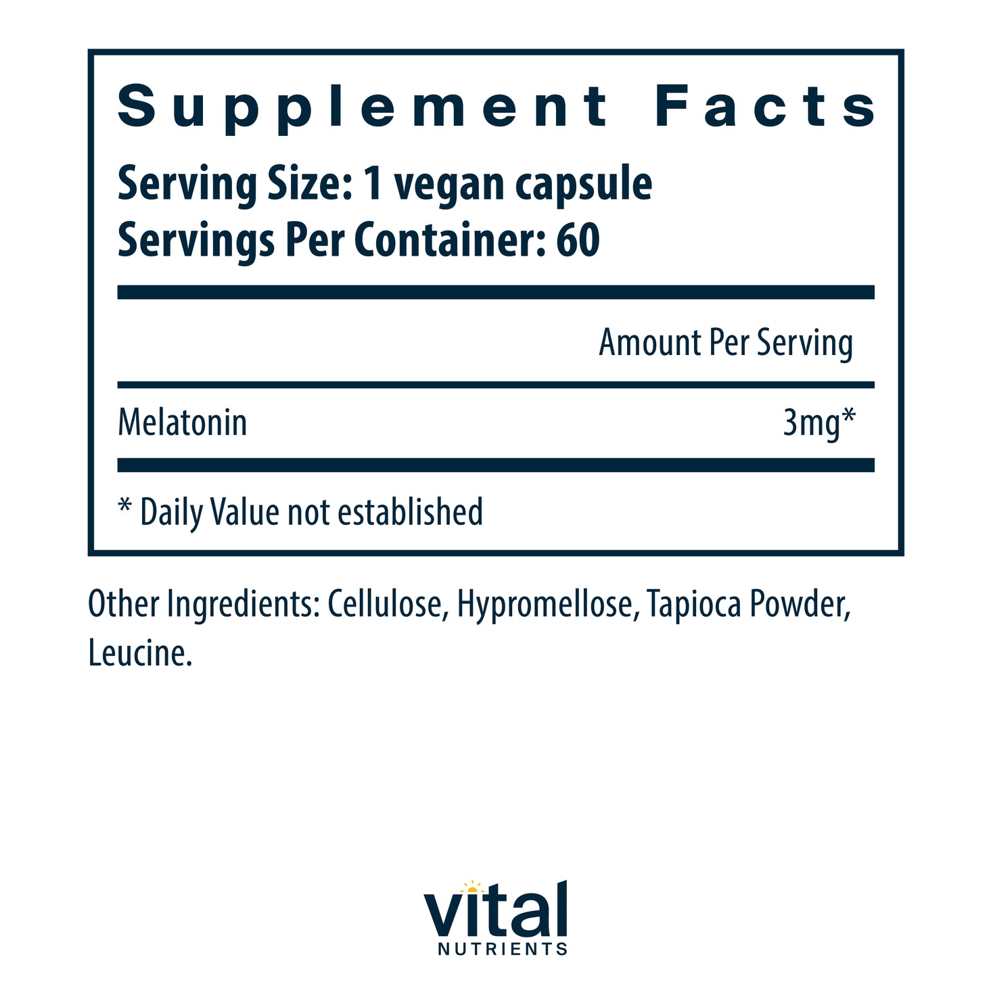 Vital Nutrients Melatonin 3mg 60 caps