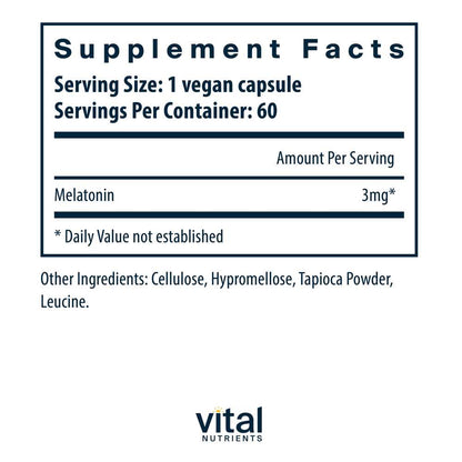 Vital Nutrients Melatonin 3mg 60 caps
