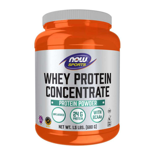 Now Sports Whey Protein Concentrate, Unflavored Powder 680g