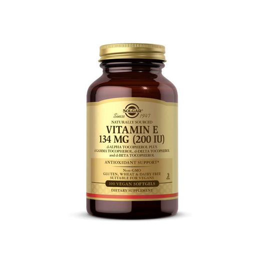 Solgar Vitamin E 134 Mg (200 Iu) 100 Vegan Softgels (d-Alpha Tocopherol & Mixed Tocopherols)