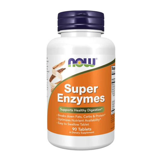 Now Foods Super Enzymes – Healthy Digestion Formula with Multi-Enzyme Blend – 90 Tablets