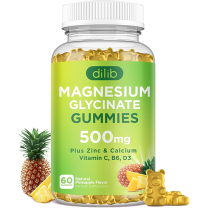 Magnesium Glycinate Gummies 500mg By Dilib Plus Zinc And Calcium