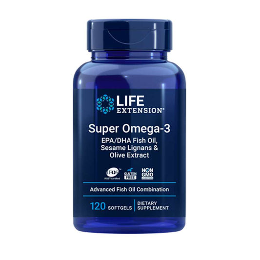 Life Extension Super Omega-3 Epa/dha Fish Oil, Sesame Lignans & Olive Extract 120 Softgels