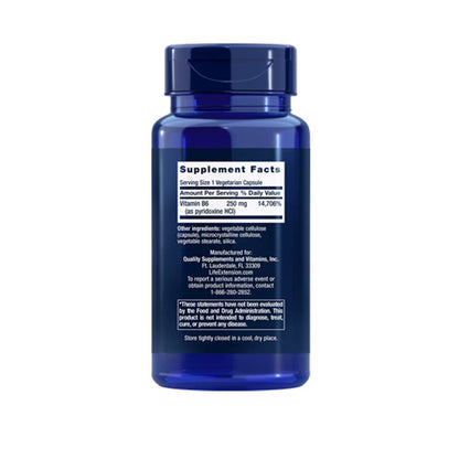 Life Extension Vitamin B6 250 Mg, 100 Vegetarian Capsules