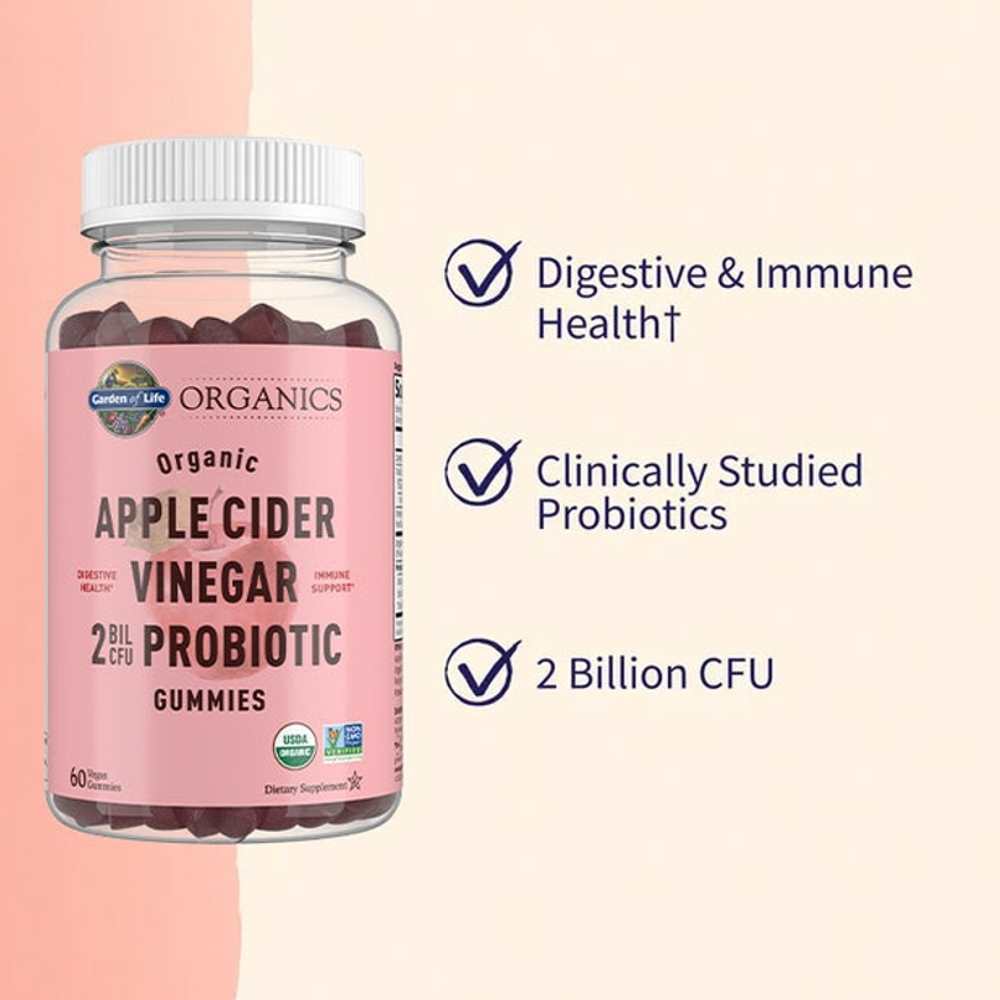 Garden of Life Organics Apple Cider Vinegar Probiotic 60 Gummies