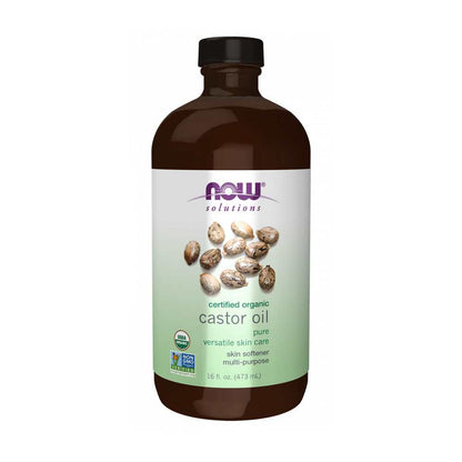 Now Foods Castor Oil – 100% Pure & Certified Organic – Cold-Pressed in Glass Bottle – 473 M L