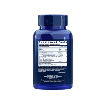 Life Extension Super Omega-3 Epa/dha Fish Oil, Sesame Lignans & Olive Extract 120 Softgels