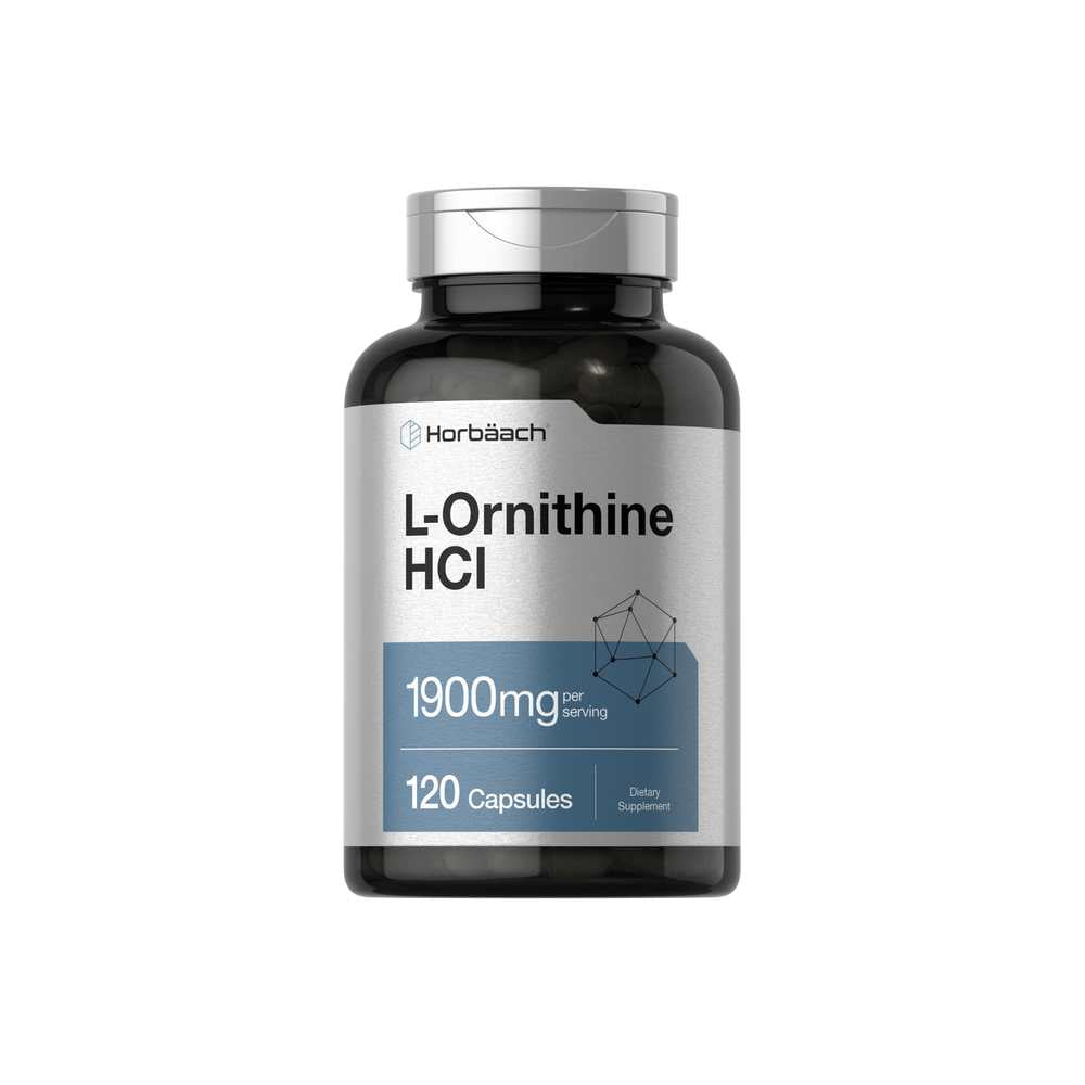 Horbäach L-Ornithine 1900mg per Serving | 120 Capsules