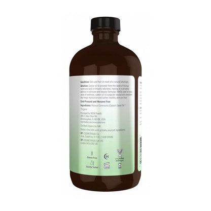 Now Foods Castor Oil – 100% Pure & Certified Organic – Cold-Pressed in Glass Bottle – 473 M L
