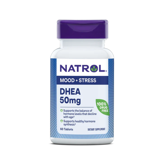 DHEA Mood & Stress Tablets - 50MG By Natrol - Supports Healthy Hormone Synthesis