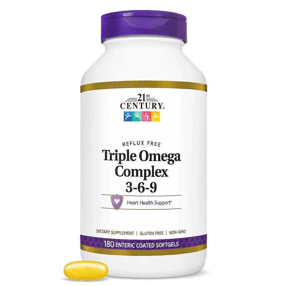 21st Century Triple Omega Complex 3-6-9 Reflux Free 180 Softgels