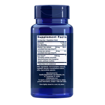 Life Extension Vitamin C 24-Hour Liposomal Hydrogel™ Formula 60 Vegetarian Tablets