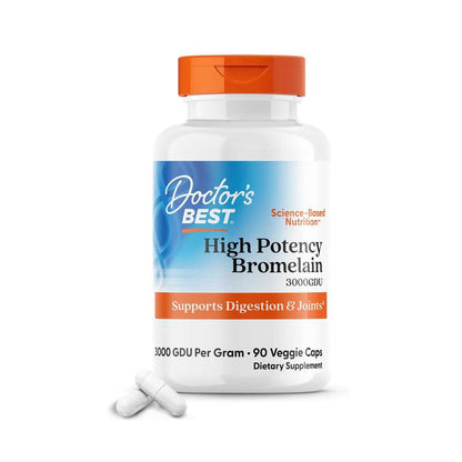 Doctor's Best High Potency Bromelain 3000 Gdu per Gram, 90 Veggie Caps