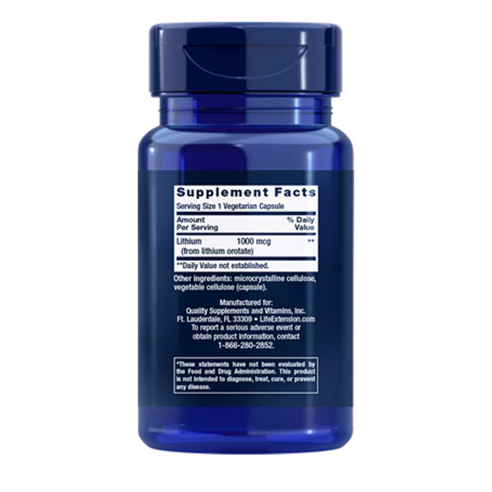 Life Extension Lithium 1000 Mcg, 100 Capsules