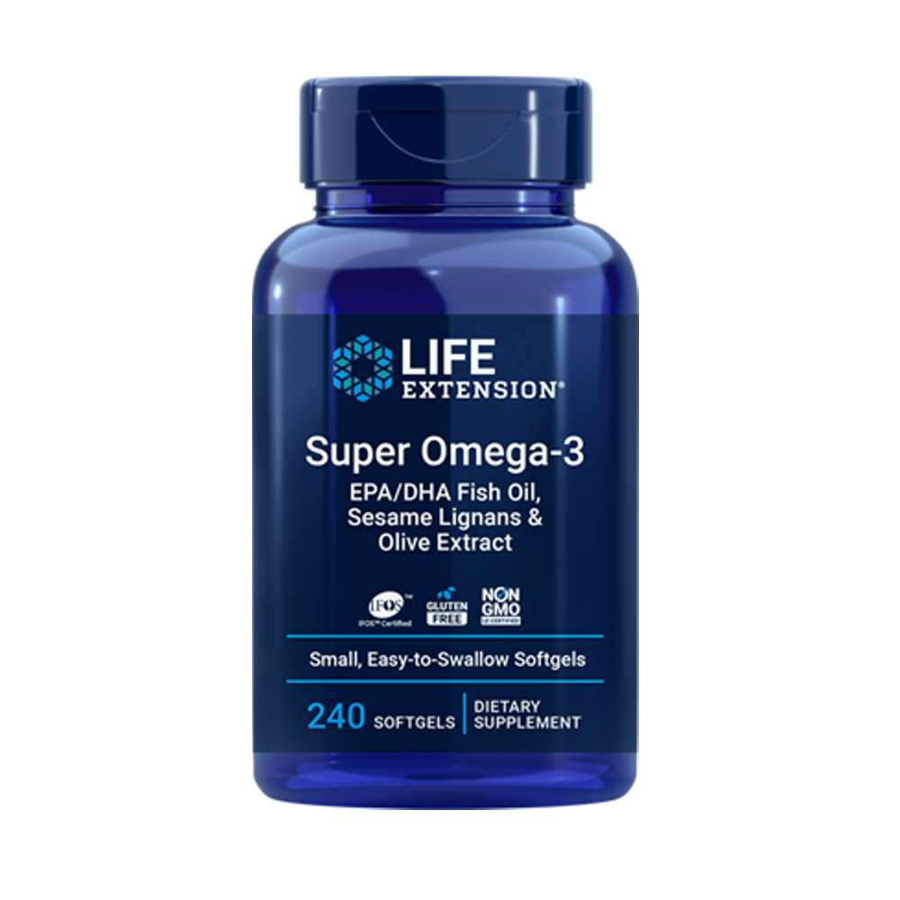 Life Extension Super Omega-3 Epa/dha Fish Oil, Sesame Lignans & Olive Extract 120 Softgels
