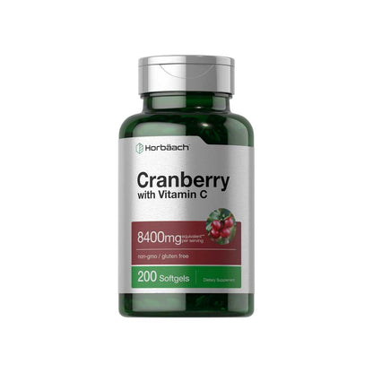 Horbäach Cranberry with Vitamin C 8400mg per Serving | 200 Softgels