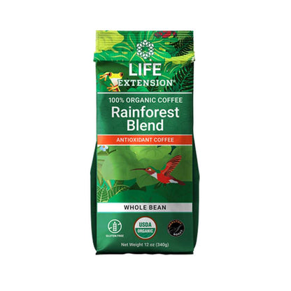 Life Extension Rainforest Blend Whole Bean Coffee 340g