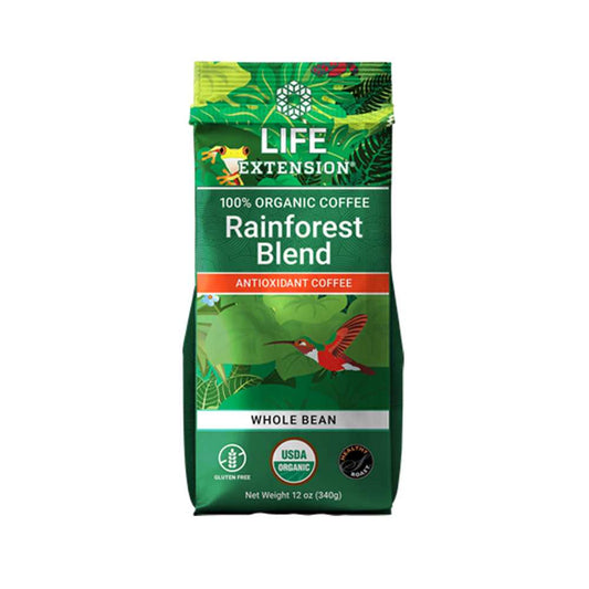 Life Extension Rainforest Blend Whole Bean Coffee 340g