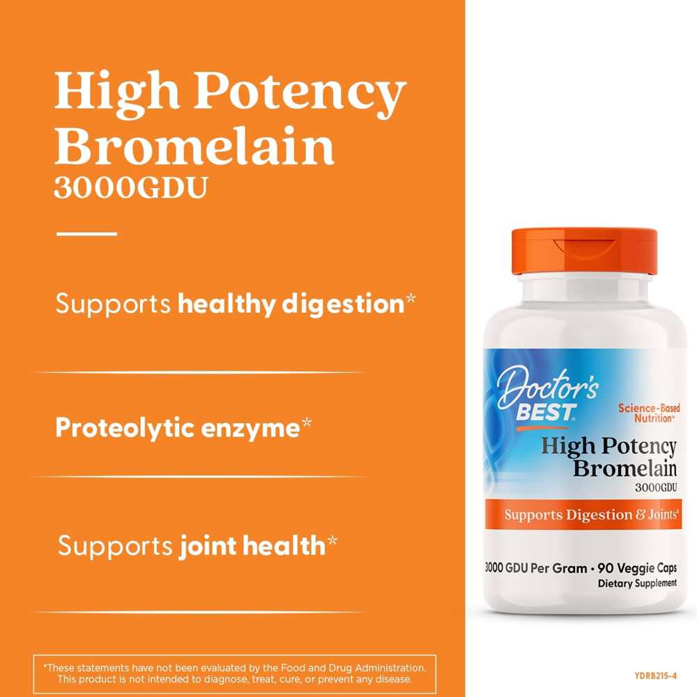 Doctor's Best High Potency Bromelain 3000 Gdu per Gram, 90 Veggie Caps