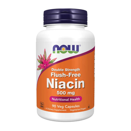 Now Foods Flush-Free Niacin 500 Mg – Double Strength – Nutritional Health Support – 90 Veg Capsules