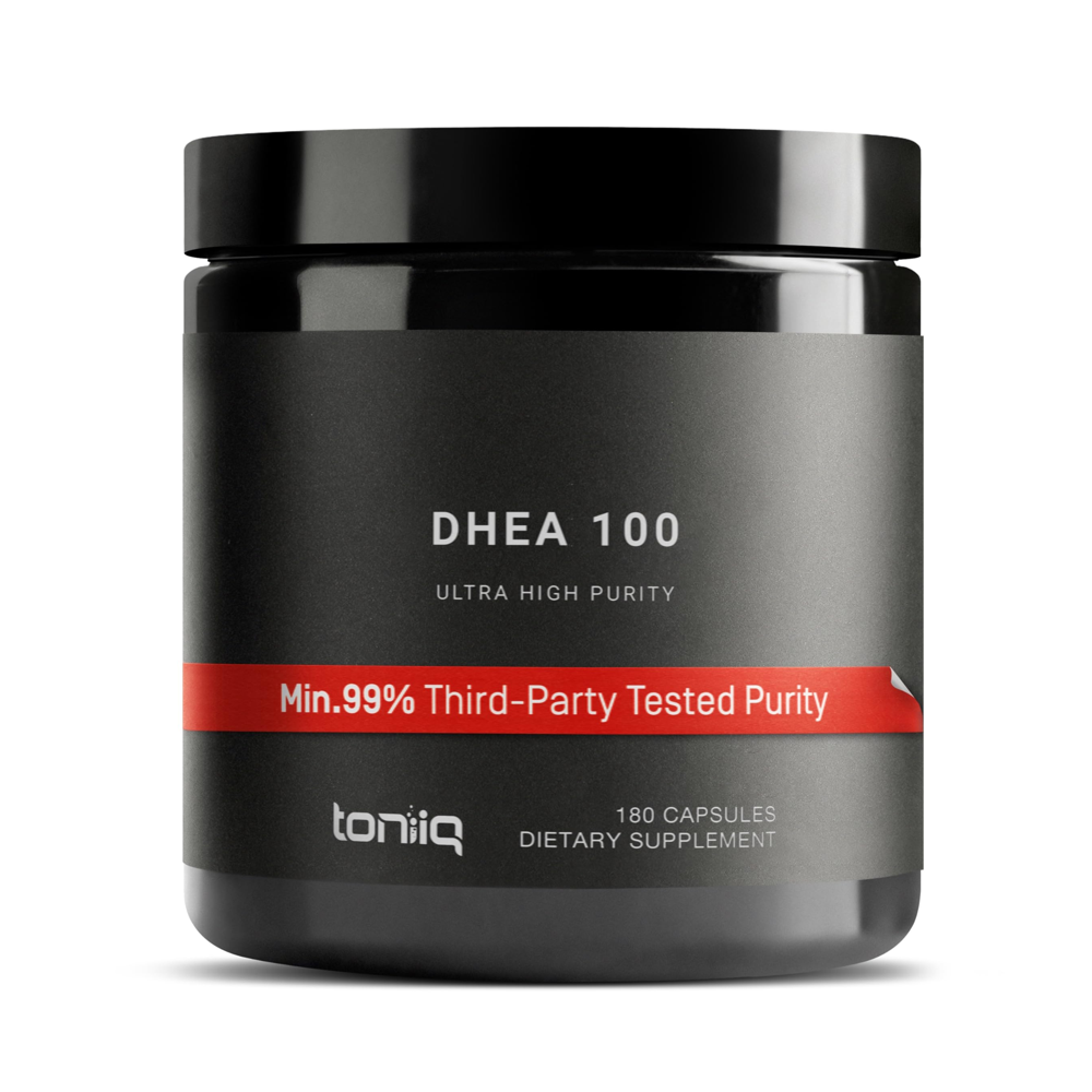Toniiq Ultra High Strength DHEA 100mg Supplement for Men - 99%+ Highly Purified And Bioavailable Micronized DHEA Supplement For Women And Men