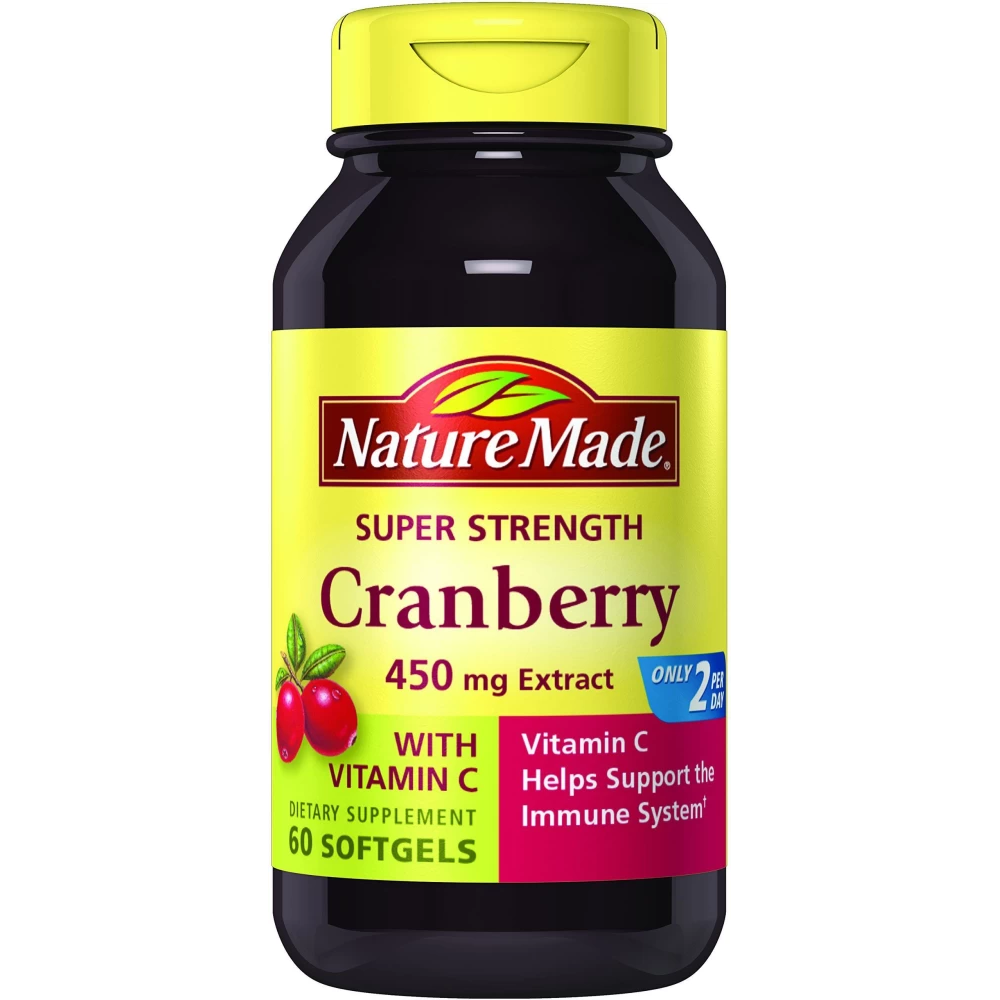 Nature Made Cranberry With Vitamin C - 450 mg - 60 Softgels  Helps In Supporting Immune System