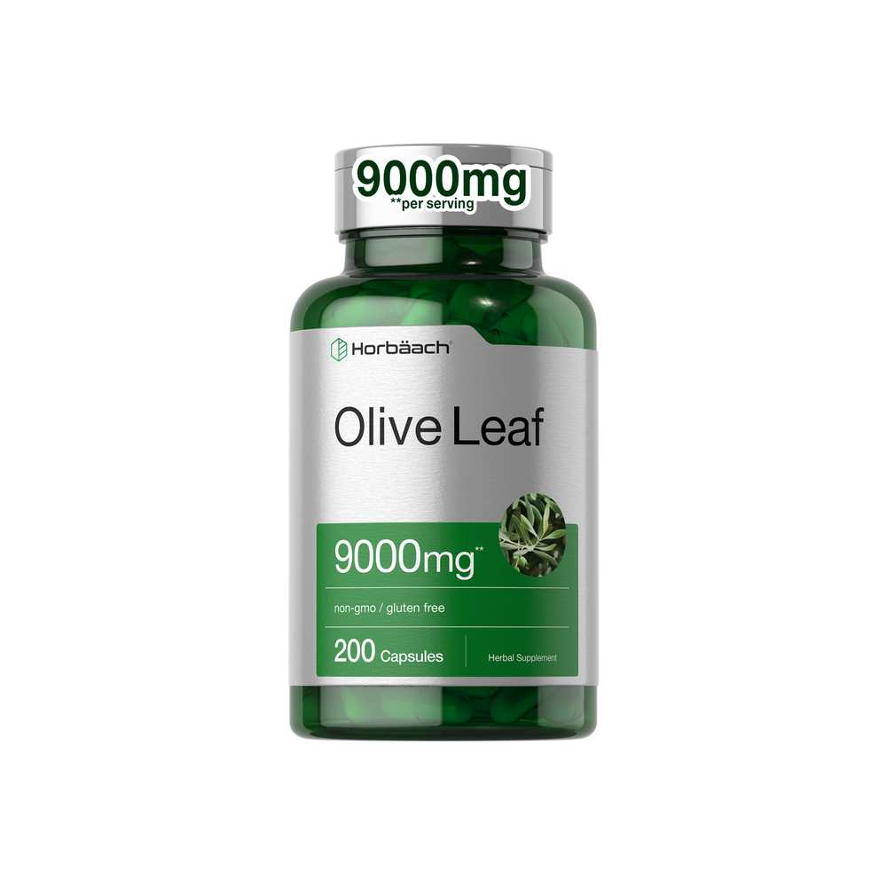 Horbäach Olive Leaf Extract 9000mg | 200 Capsules