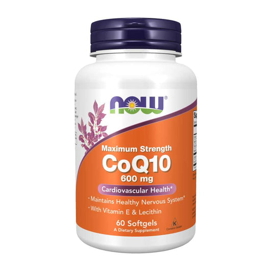 Now Foods Co Q10 600 Mg – Maximum Strength Cardiovascular & Nervous System Support – 60 Softgels